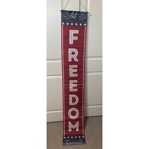 Hanging Patriotic American Banners - 12" x 70", Set of 2, 4th of July, USA